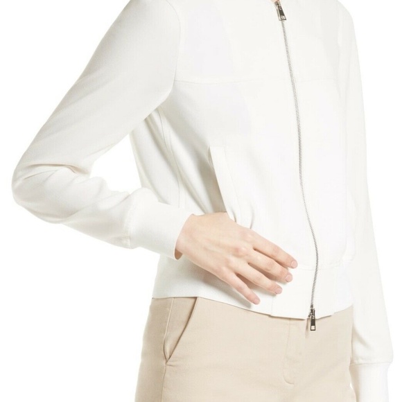 Theory Daryette ribbed knit trimmed crepe jacket S - Picture 3 of 7